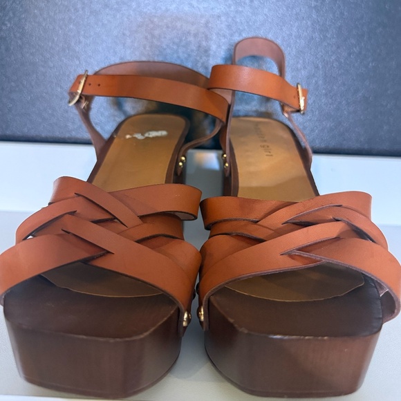 Brown Strappy Platform Sandals - Picture 1 of 3